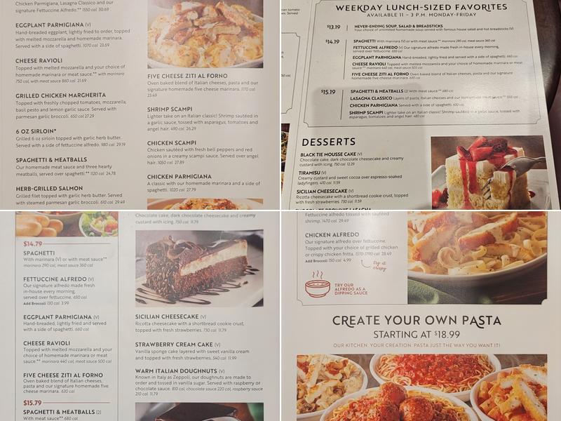 Olive Garden Italian Restaurant Menu
