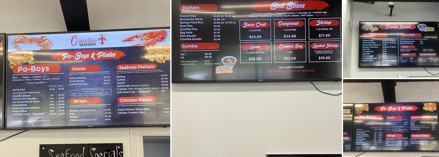 Crawlins Seafood Menu