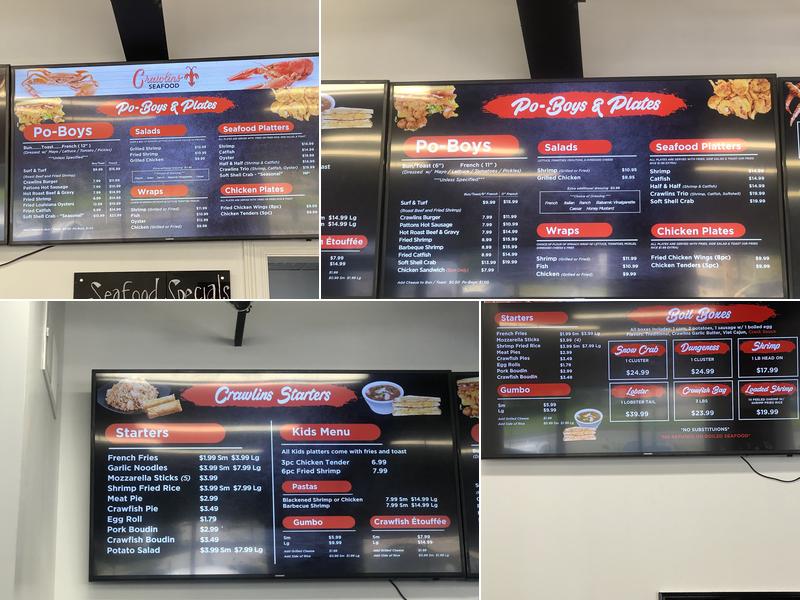 Crawlins Seafood Menu