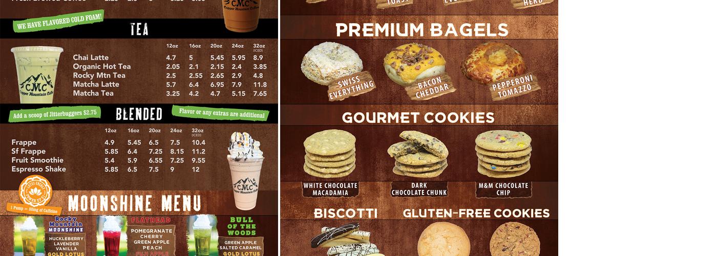 Copper Mountain Coffee Menu