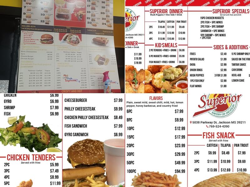 Superior Eatery of Jackson Menu