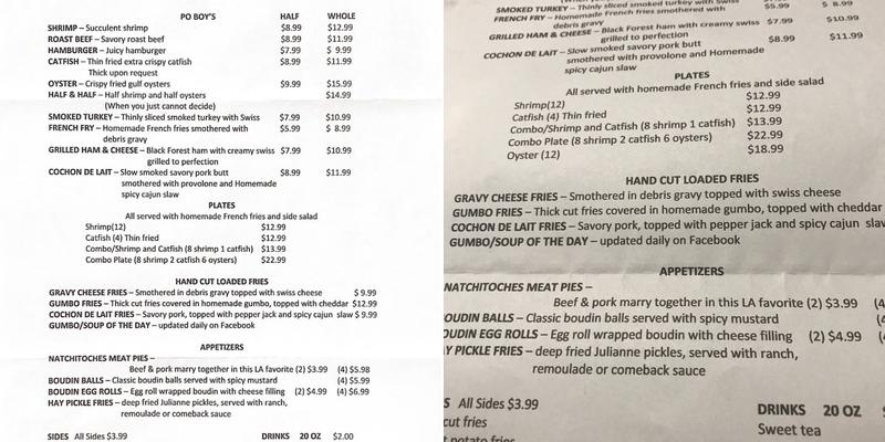 Angel's Eats Menu