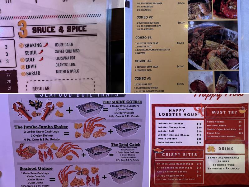 Shaking Crab (Union) Menu