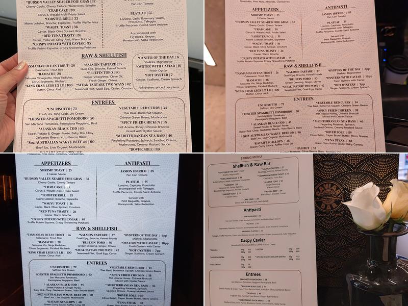 Aqua Seafood & Caviar Restaurant By Chef Shaun Hergatt Menu