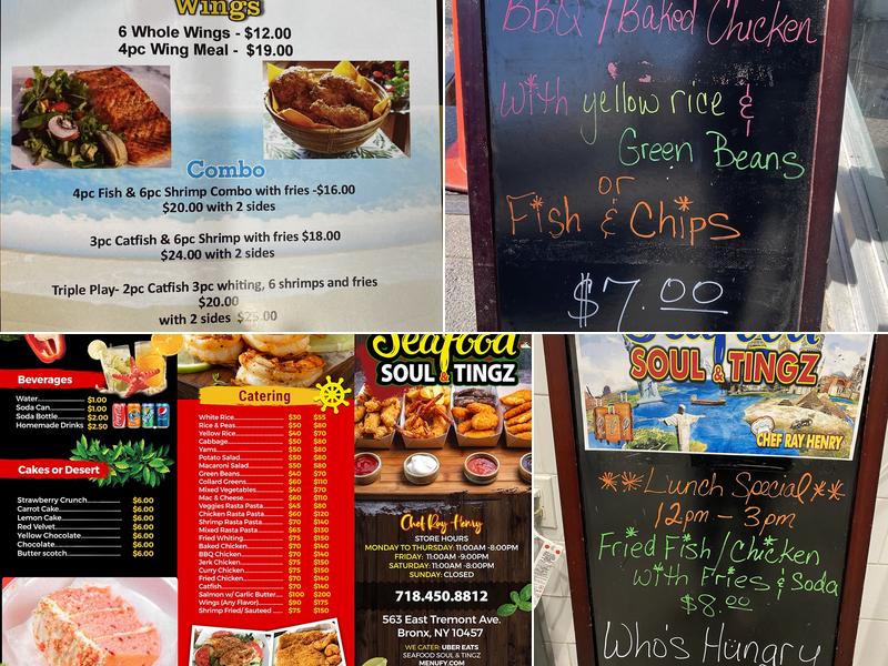 Seafood Soul & Tingz Menu