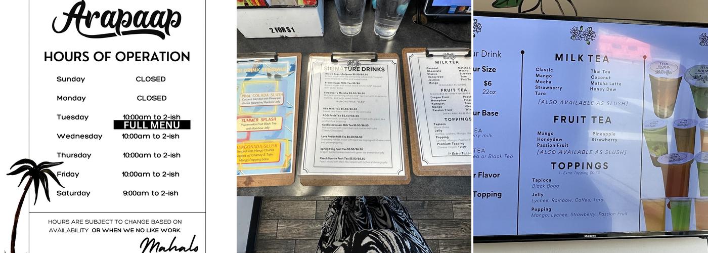 Arapaap Menu