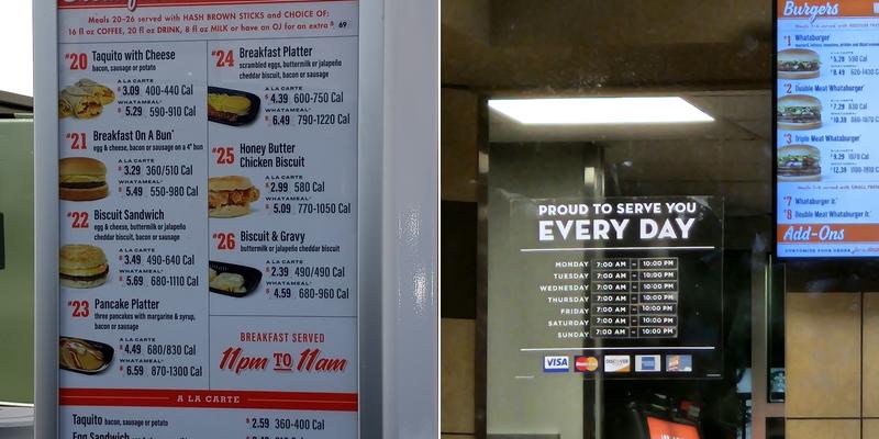 Whataburger Menu