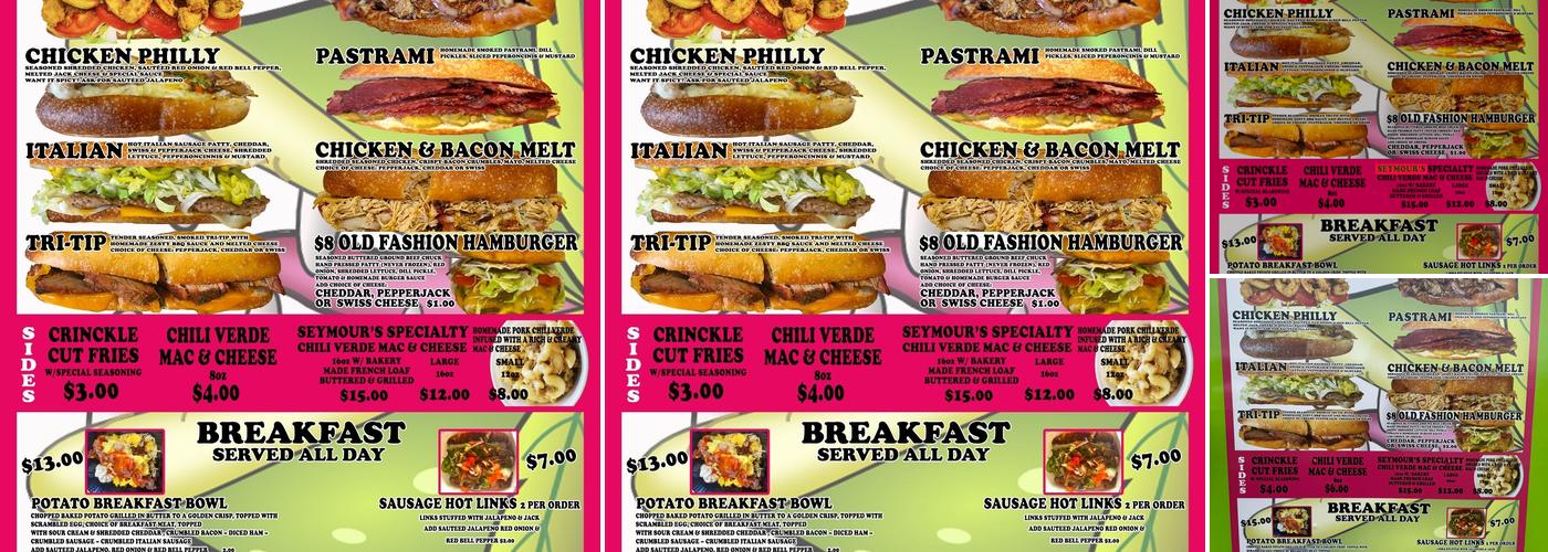 Seymour’s Samich Shoppe Menu