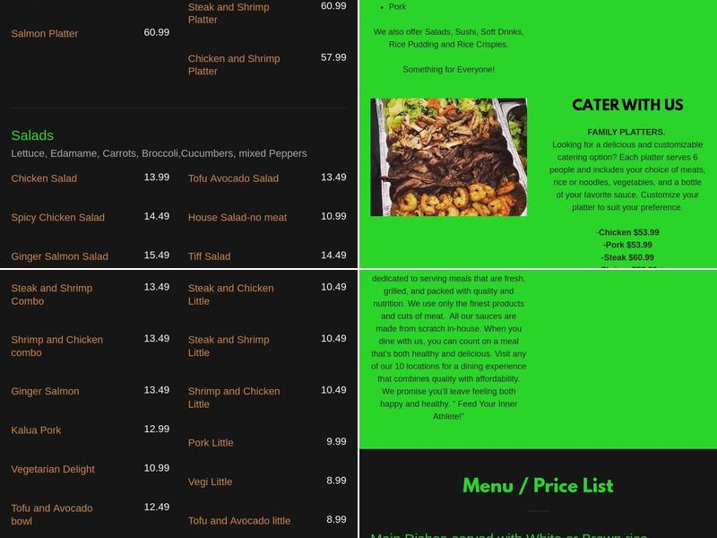 Teriyaki Grill Menu