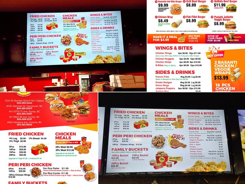 Chicken World Menu