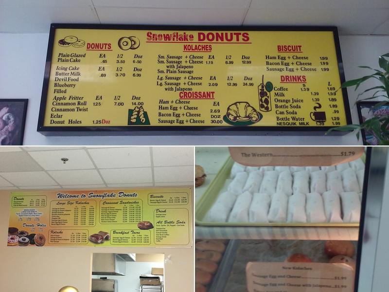 Snowflake Donut Menu