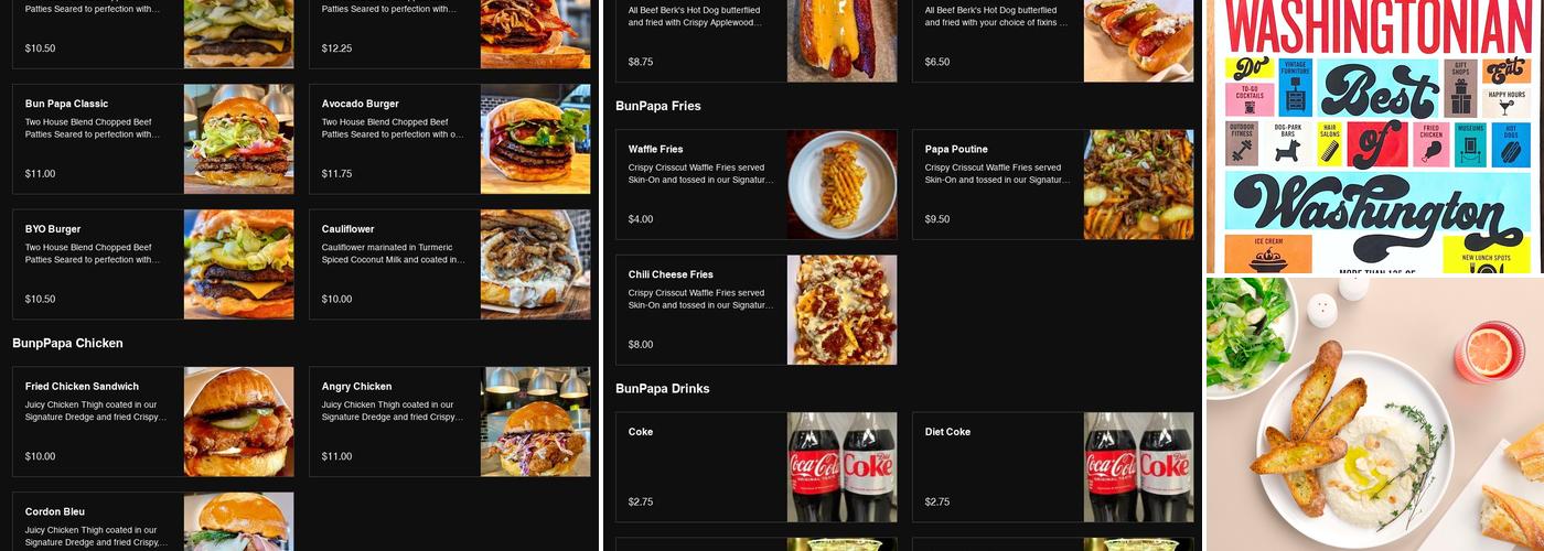 Bun Papa Menu