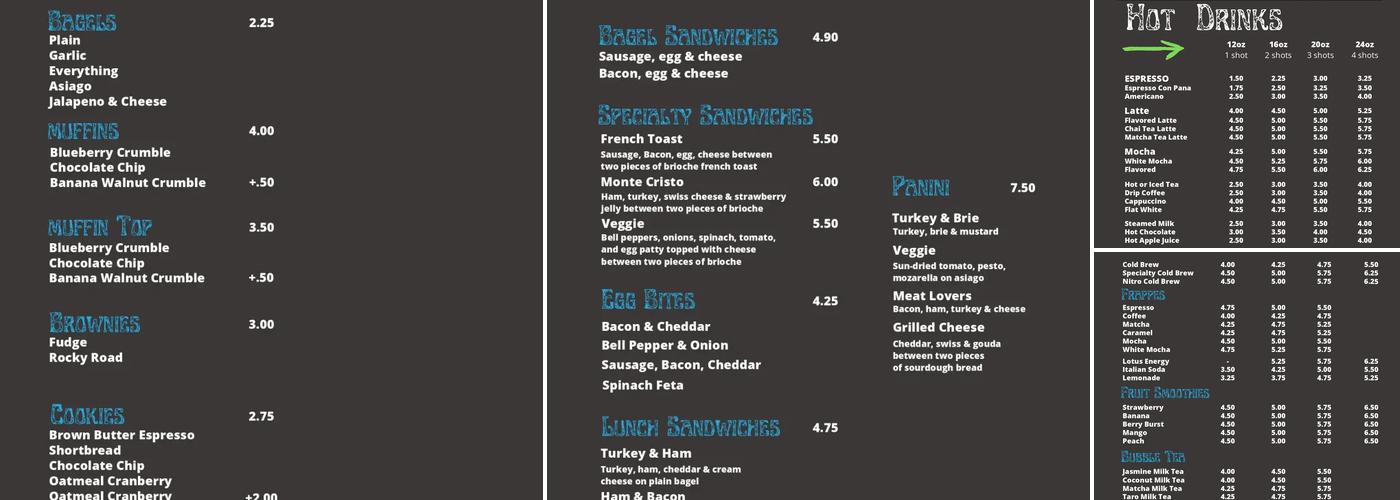 Ristretto Stone Menu