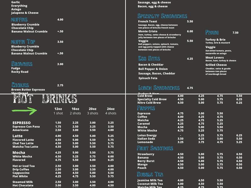 Ristretto Stone Menu