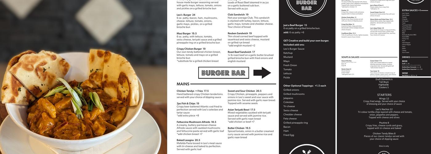 Leo's Kitchen +Bar Menu