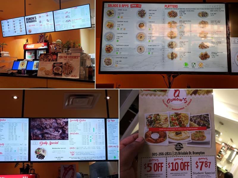 Osmow's Shawarma Menu