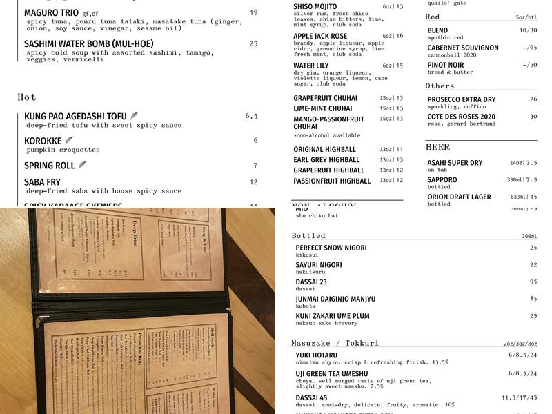 YuaBistro Menu