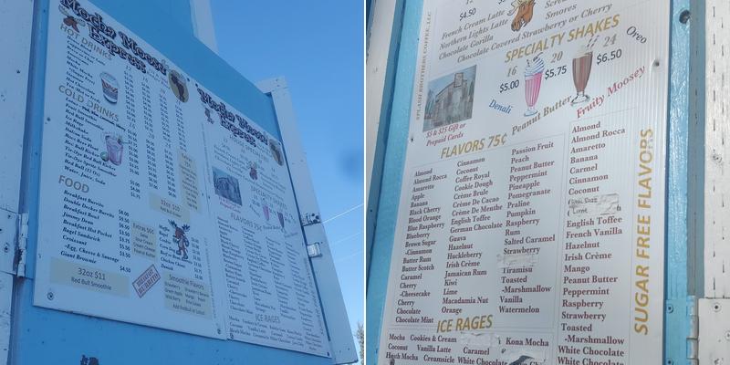 MOCHA MOOSE EXPRESS NORTH POLE Menu