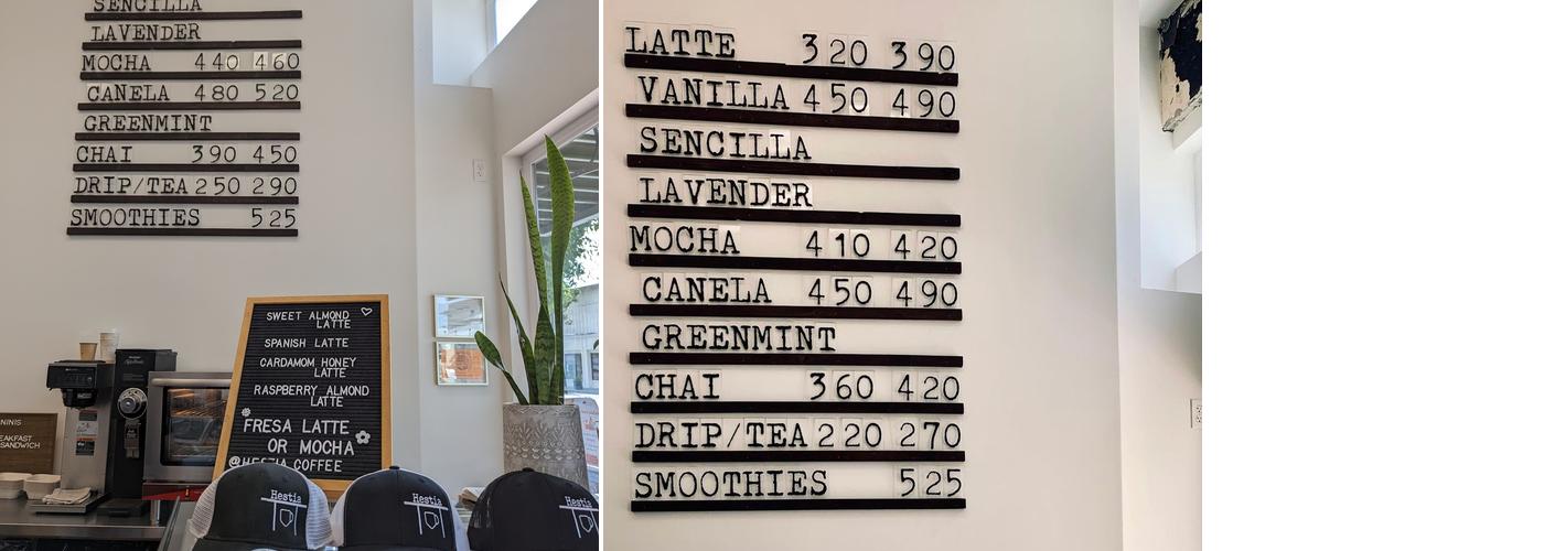 Hestia Cafe Menu