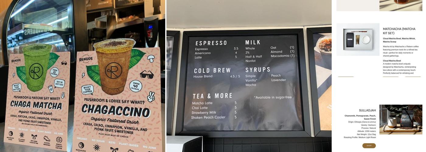 Reborn Coffee Menu