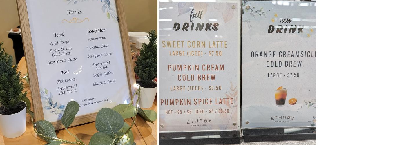 Ethnos Coffee Menu