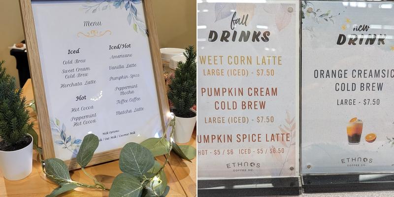 Ethnos Coffee Menu