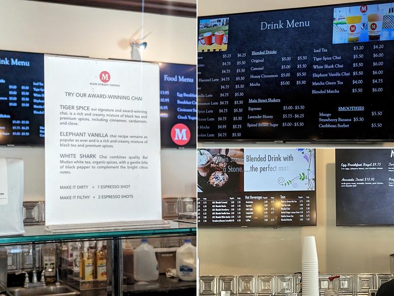 Main Street Coffee Company Menu