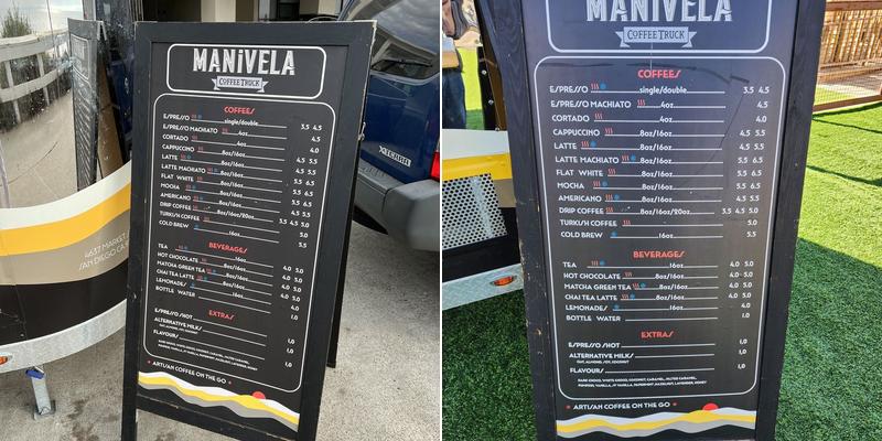 Manivela Coffee Truck Menu