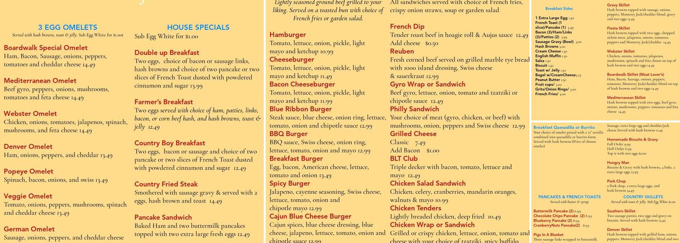 BURGER AND PANCAKE HOUSE Menu