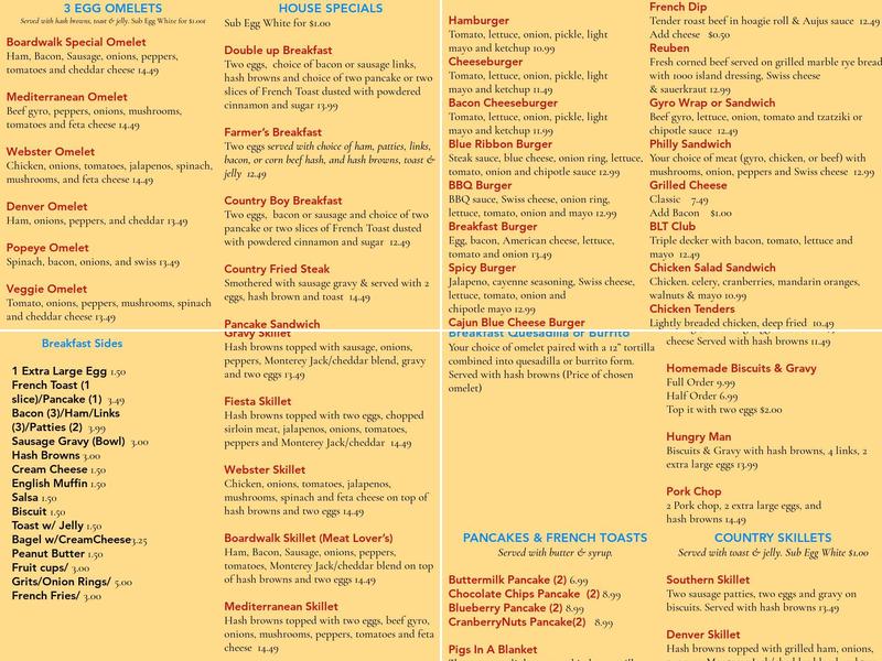 BURGER AND PANCAKE HOUSE Menu