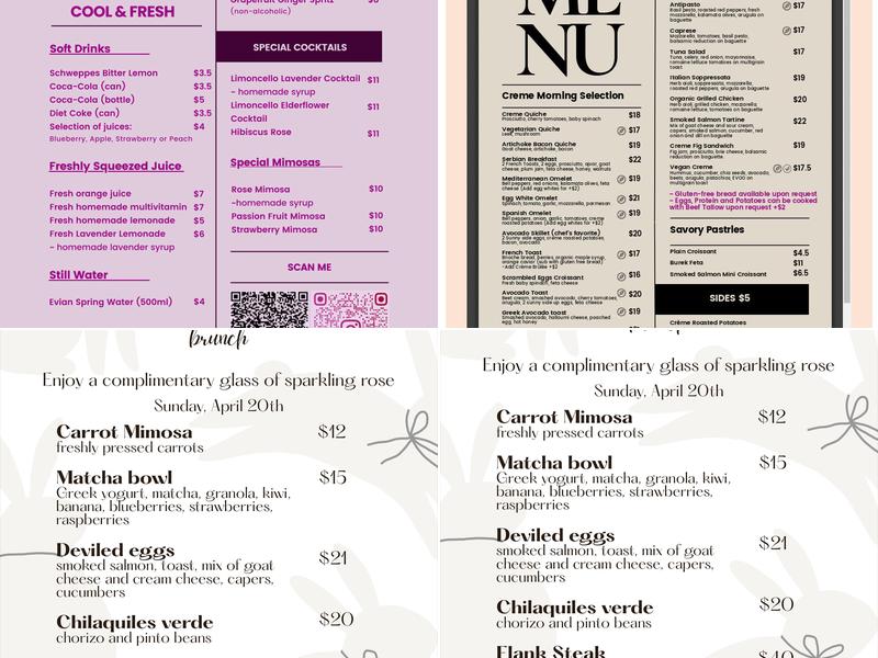 Cafe Creme de la Creme - Naples Menu