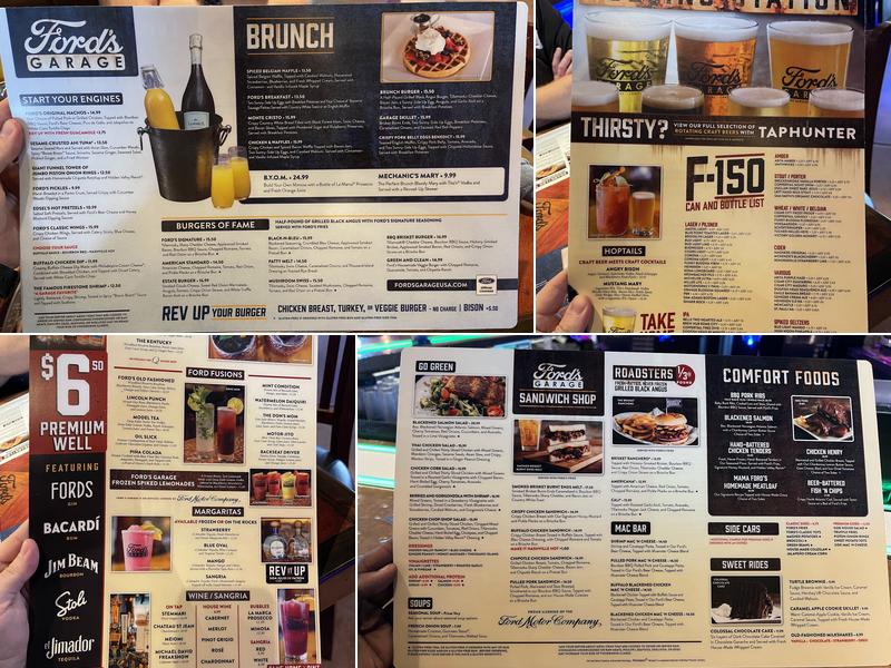 Ford's Garage Hamlin Menu