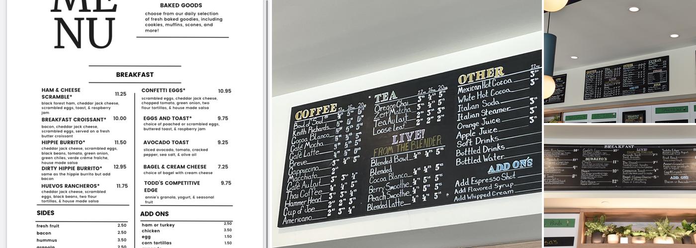 Java Cafe Menu