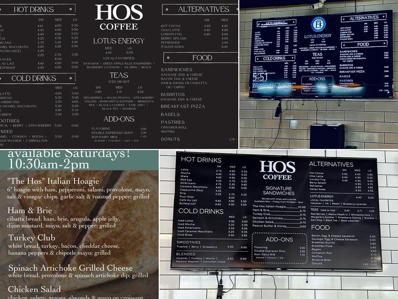 Hos Coffee Menu