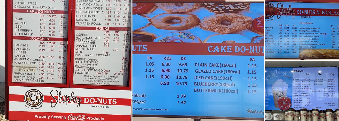 Shipley Do-Nuts Menu
