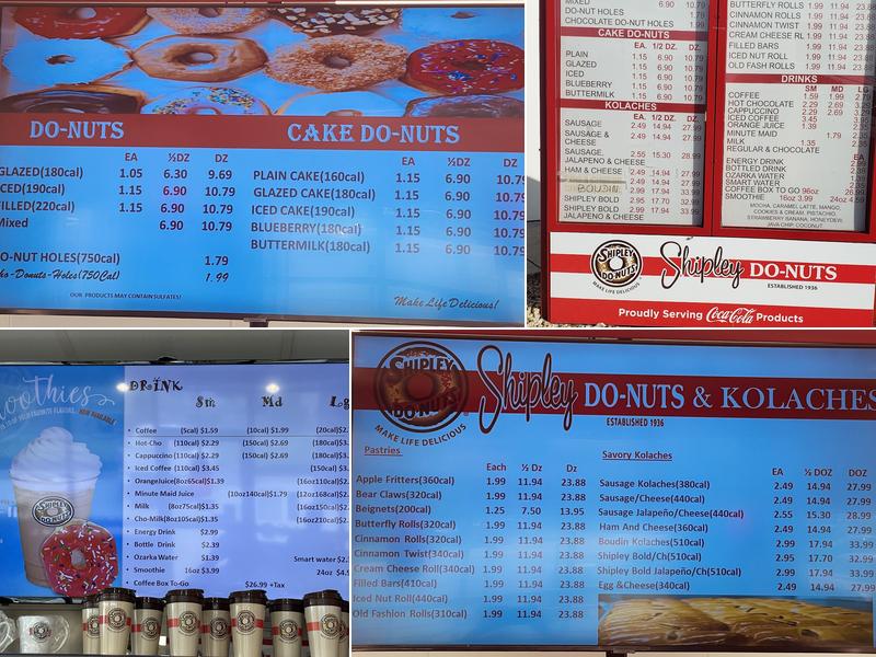 Shipley Do-Nuts Menu