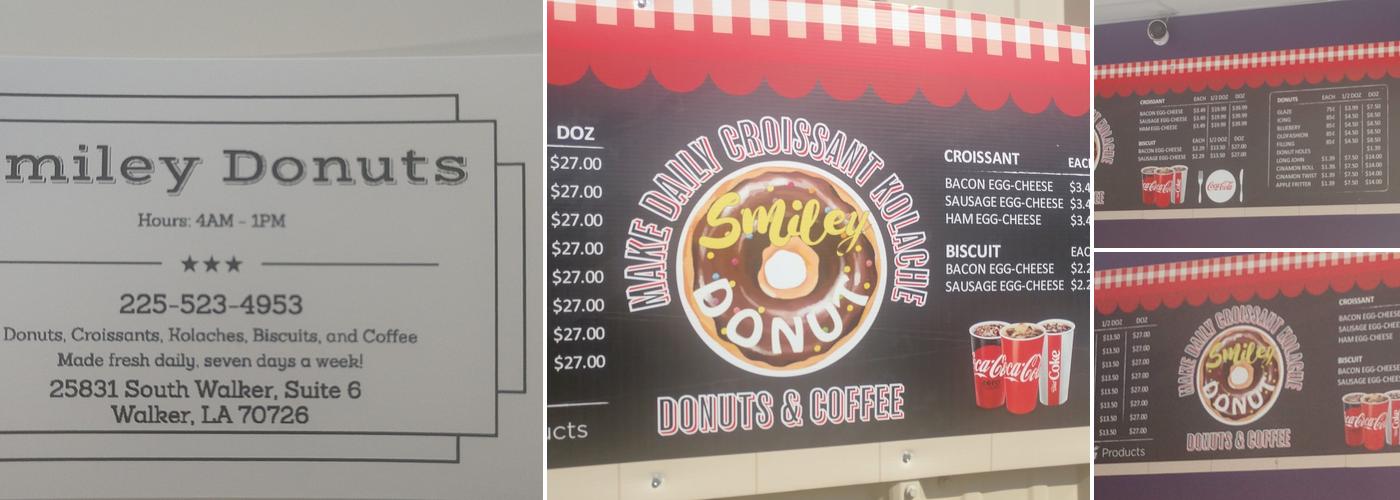 Smiley Donuts Menu