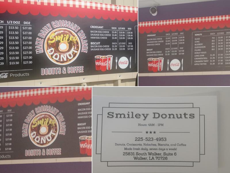 Smiley Donuts Menu
