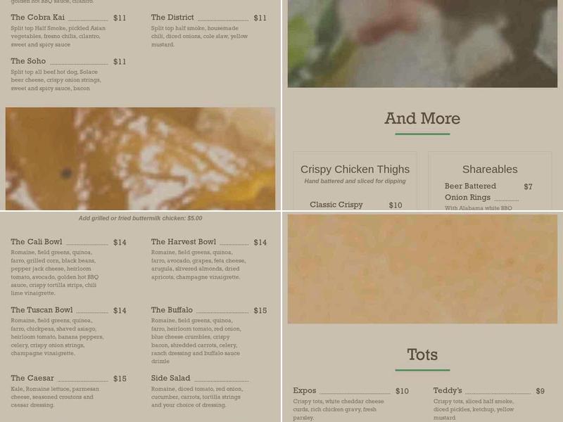 Solace Outpost Menu