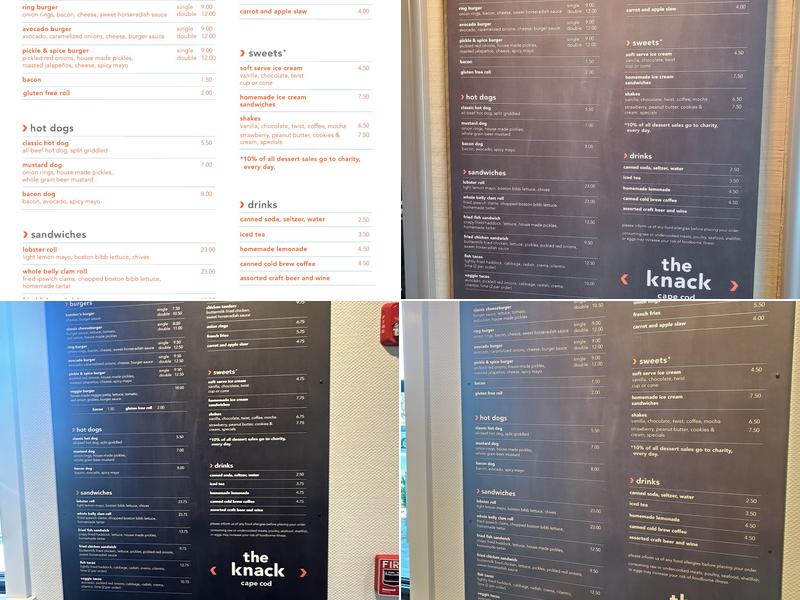the knack hyannis Menu