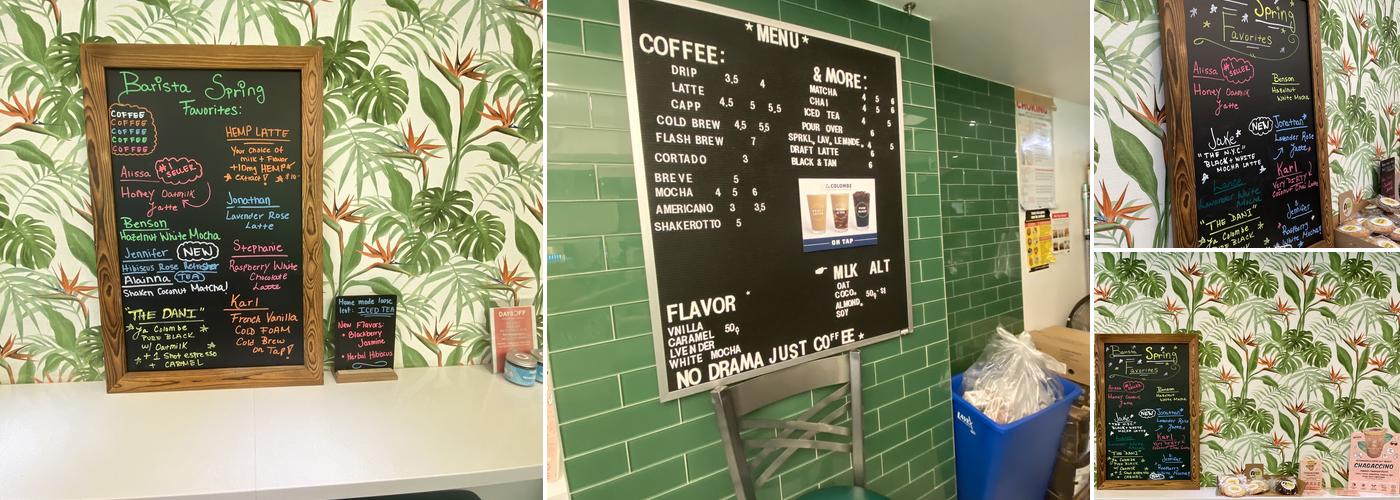 Daniel's Coffee and More Menu