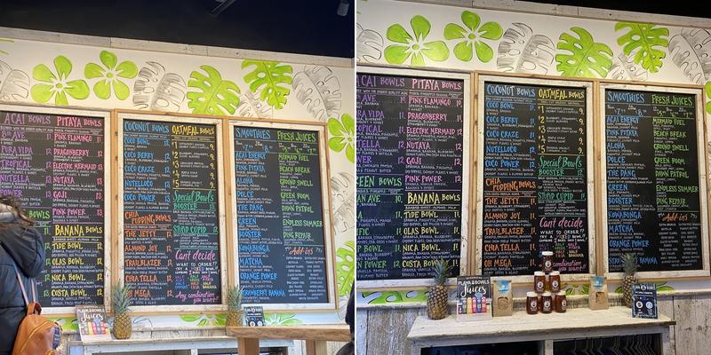 Playa Bowls Menu