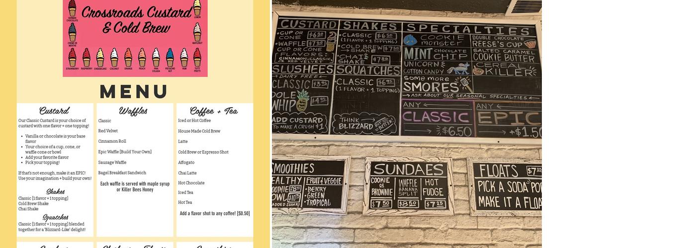 Crossroads Custard & Cold Brew Menu