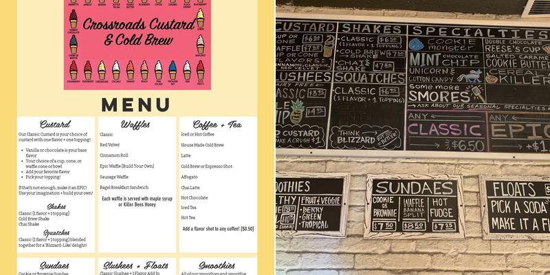 Crossroads Custard & Cold Brew Menu