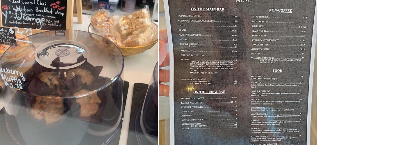 Waterbean Coffee Menu