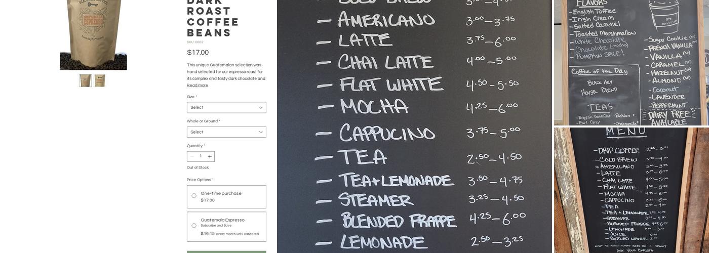 Black Key Coffee Menu