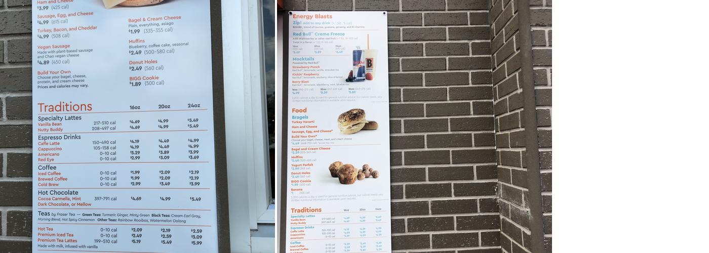 BIGGBY COFFEE Menu