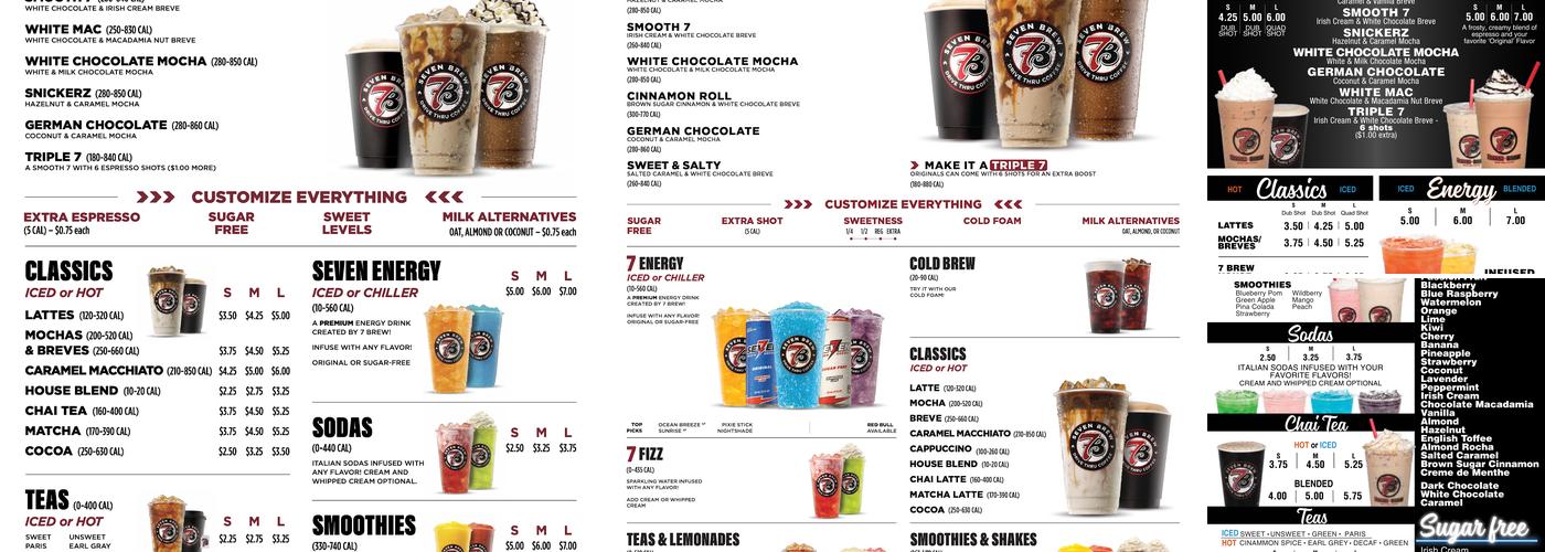 7 Brew Coffee Menu