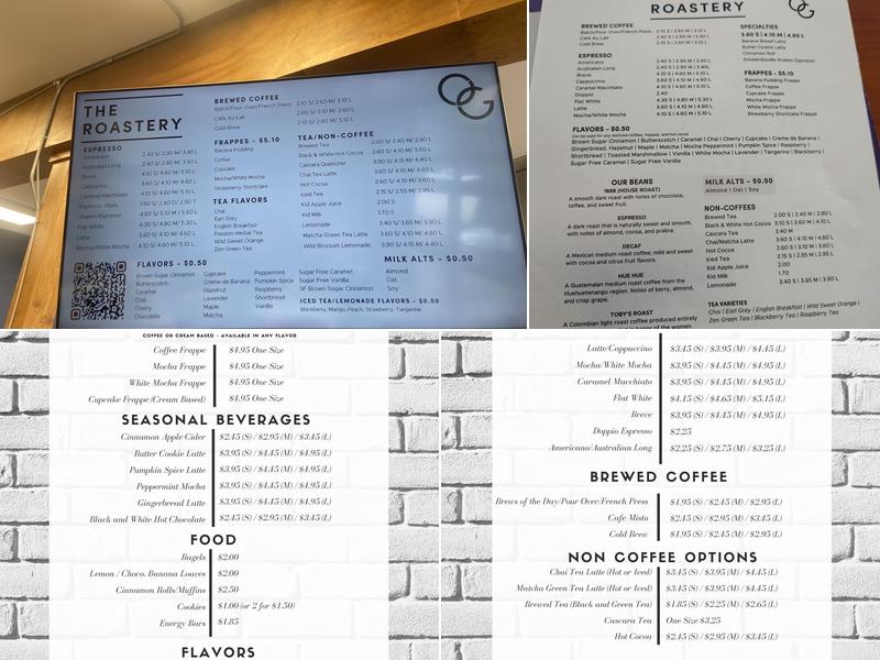 Oliver Gospel Roastery Menu