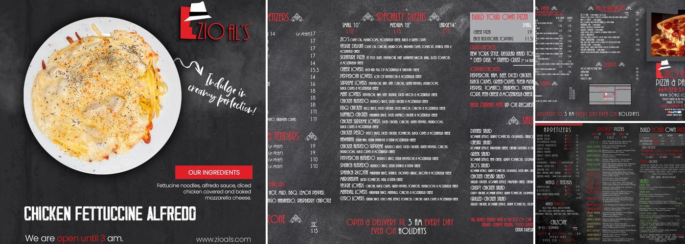 Zio Al's Pizza & Pasta - North Dallas Menu